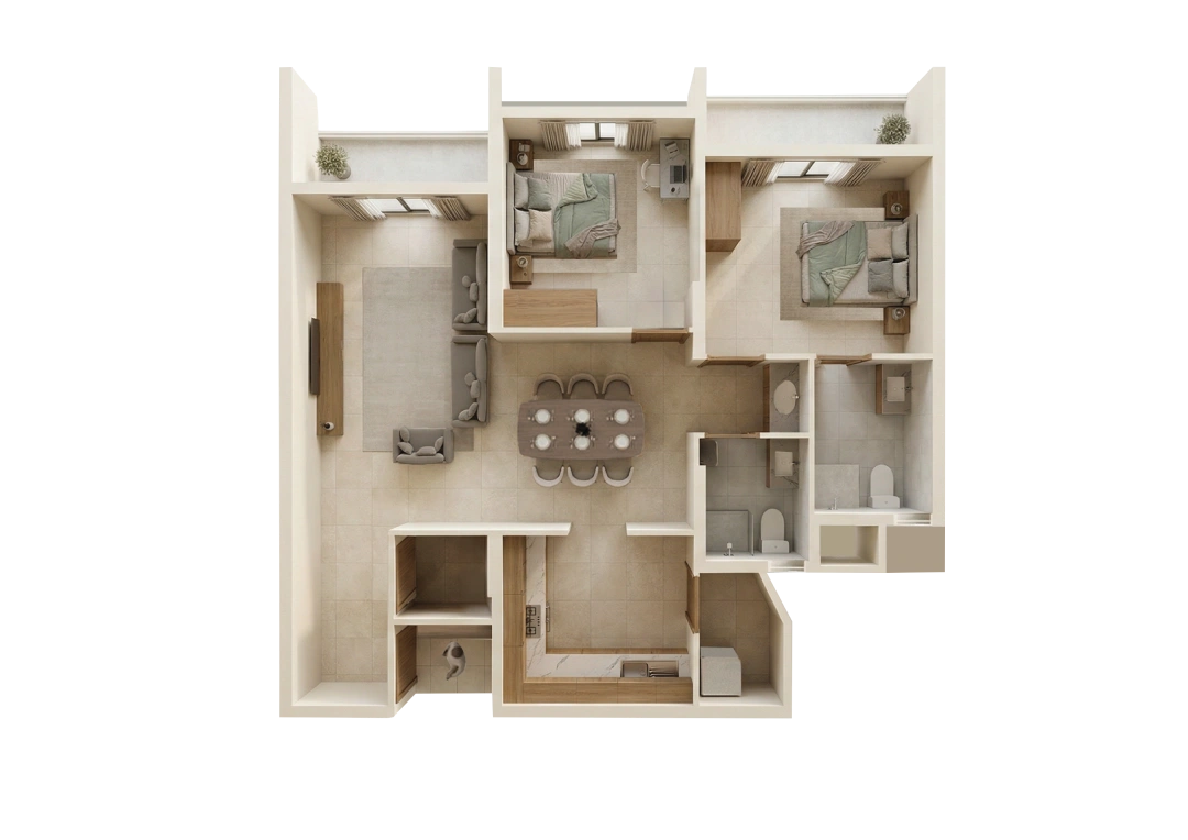 2 BHK Floor Plan