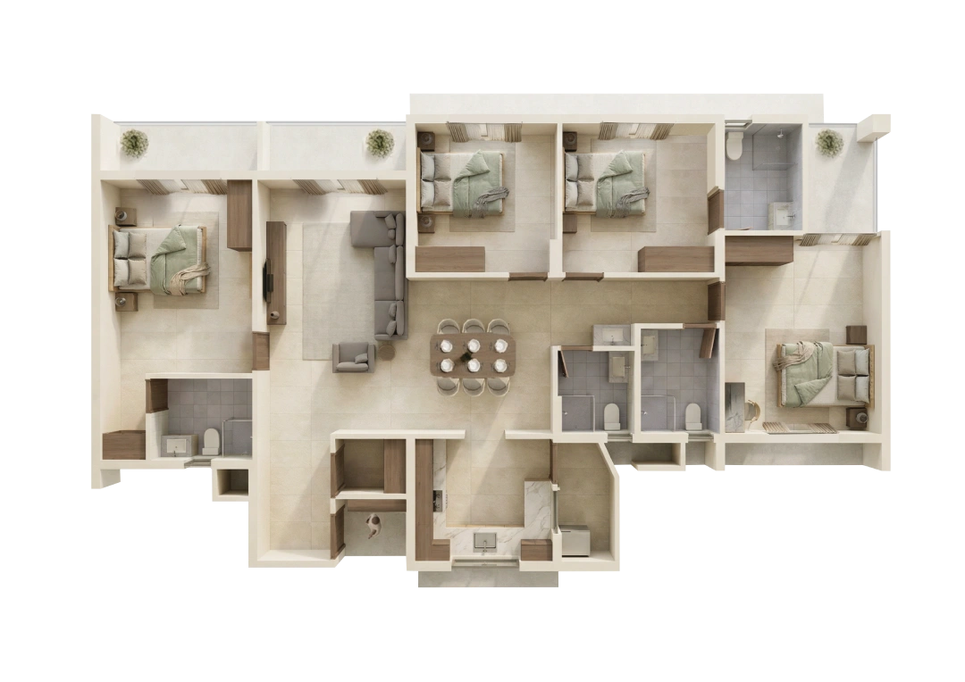 2 BHK Floor Plan